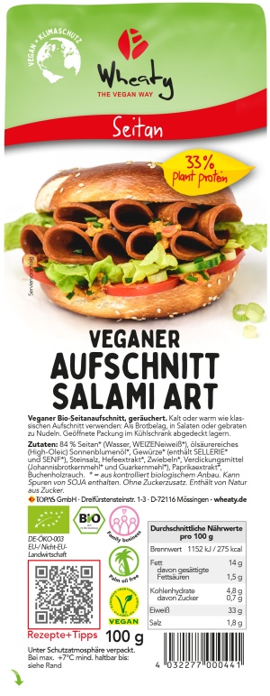 Veganer Aufschnitt Salami