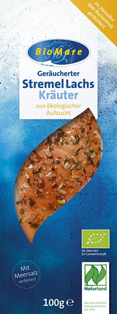 Stremellachs mit Kräutern, heißgeräuchert