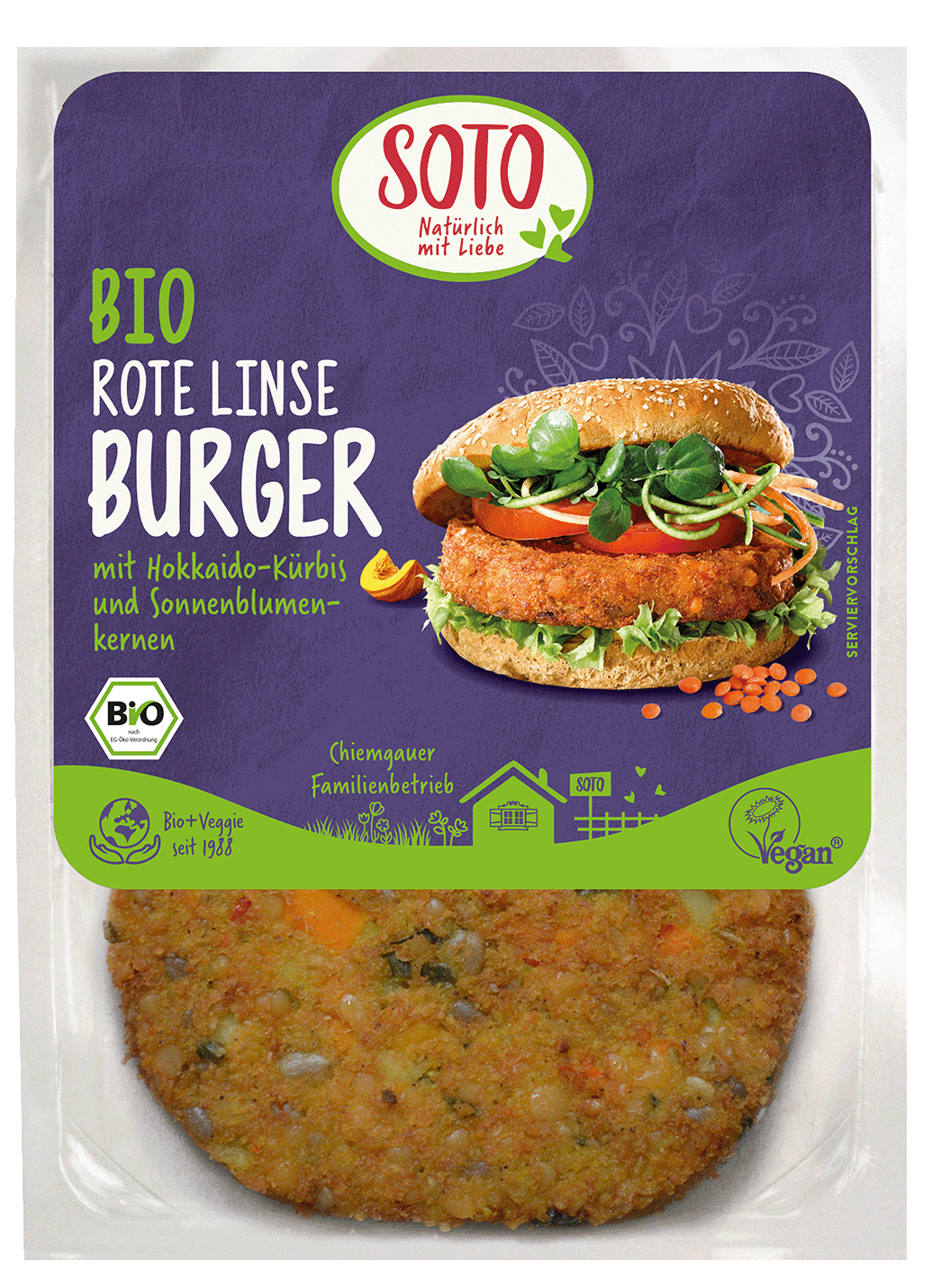 Gemüse-Burger Rote Linse