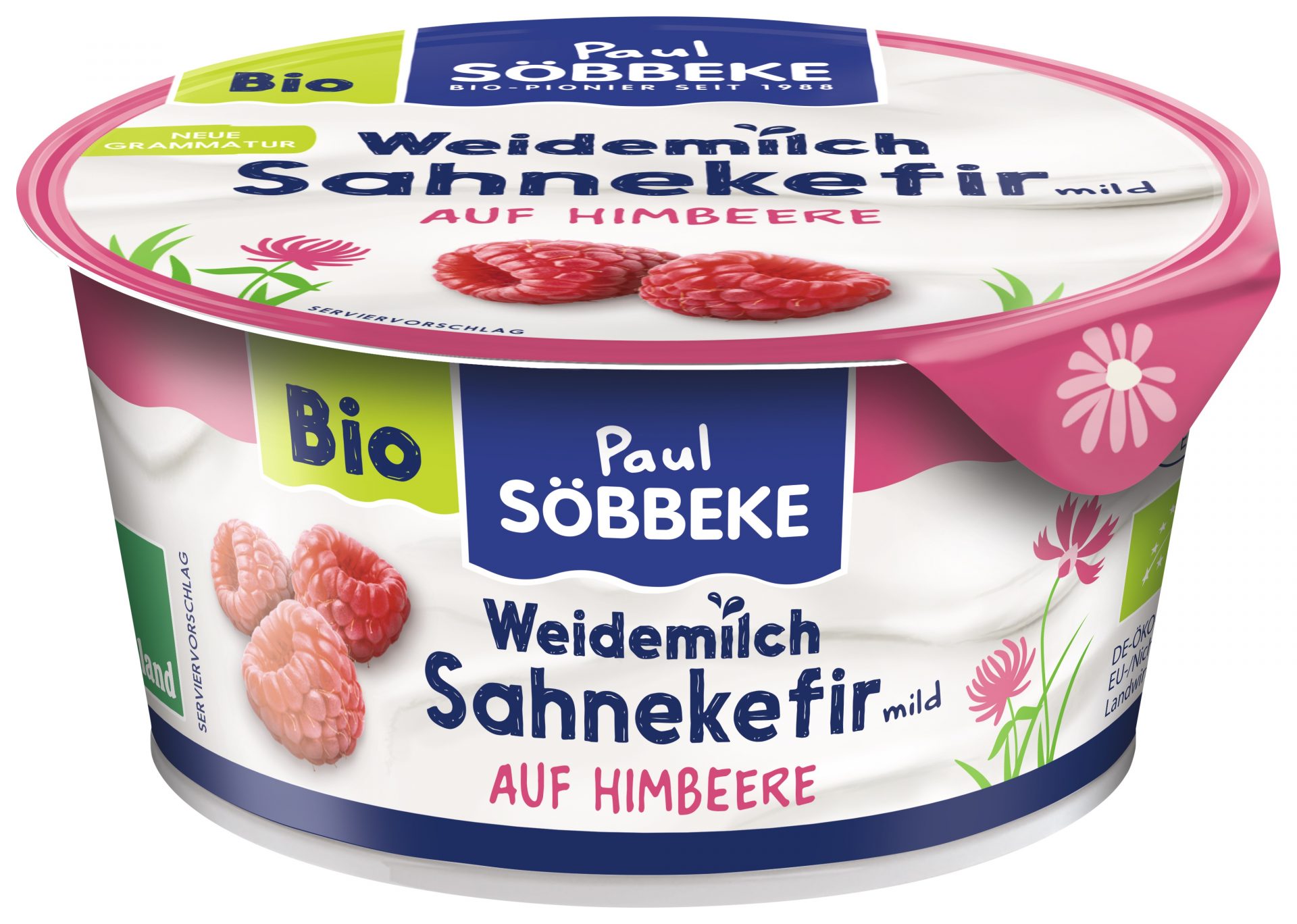 Sahne Kefir auf Himbeere