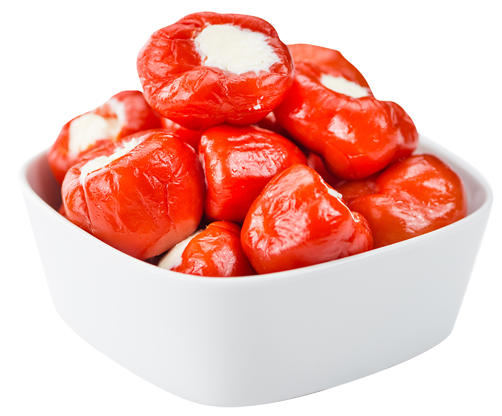 Kirschpaprika mit Feta-Creme
