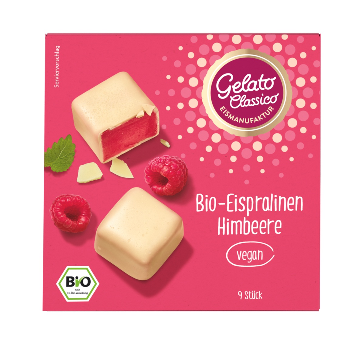 Eispraline Himbeere, vegan
