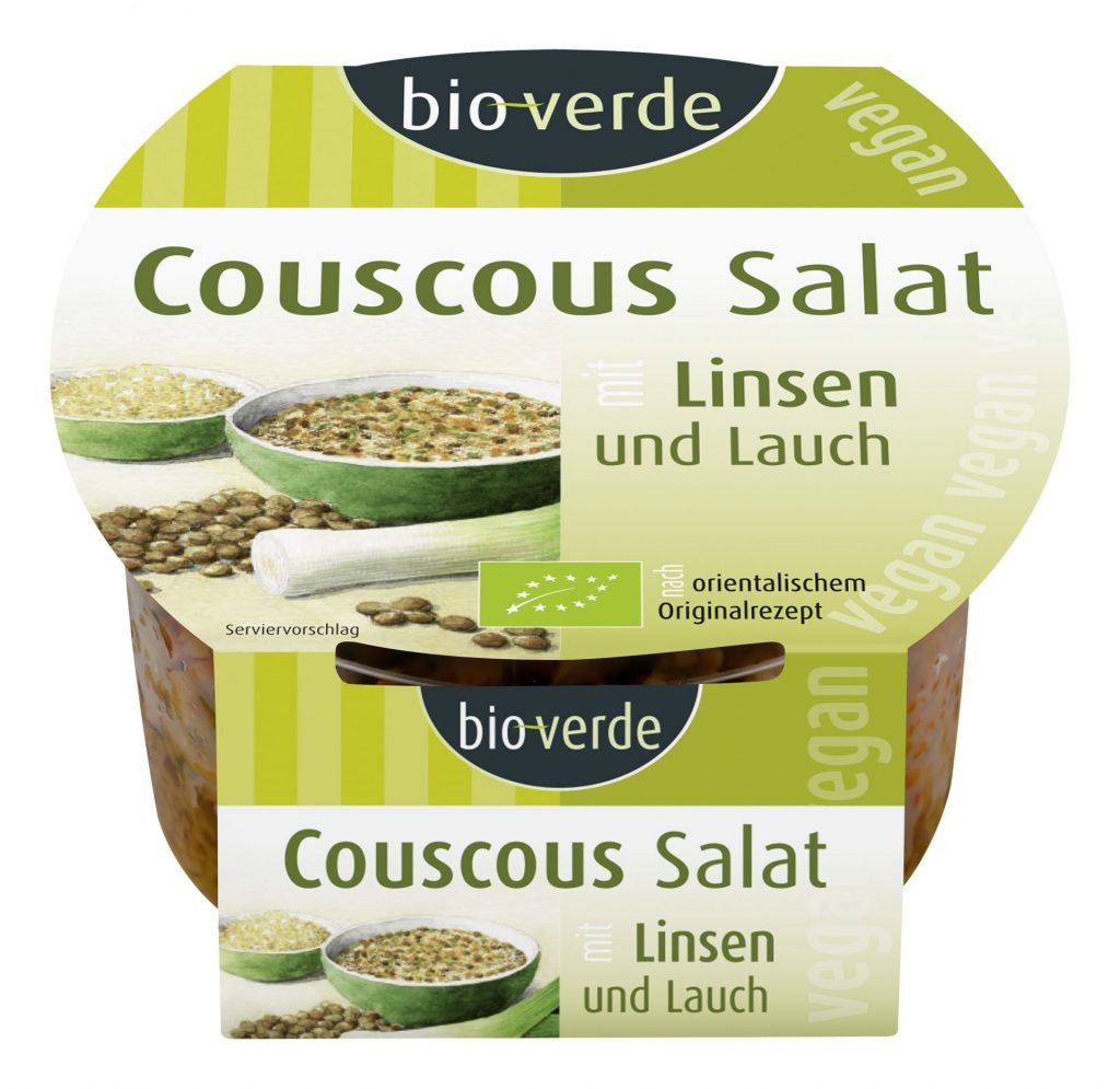 Couscous Salat mit Linsen und Lauch