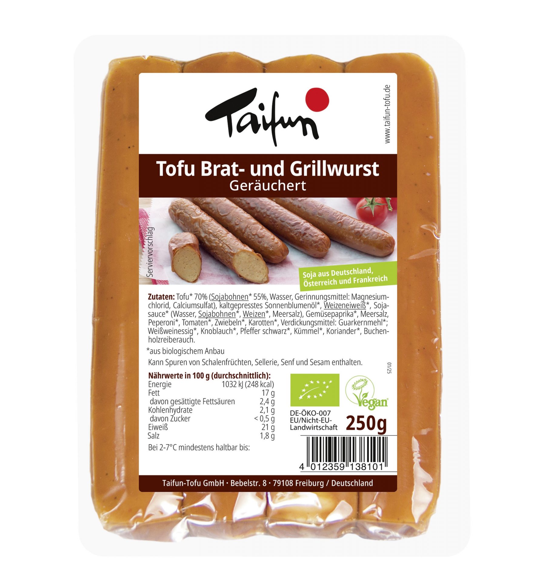 Tofu Brat- und Grillwust Geräuchert