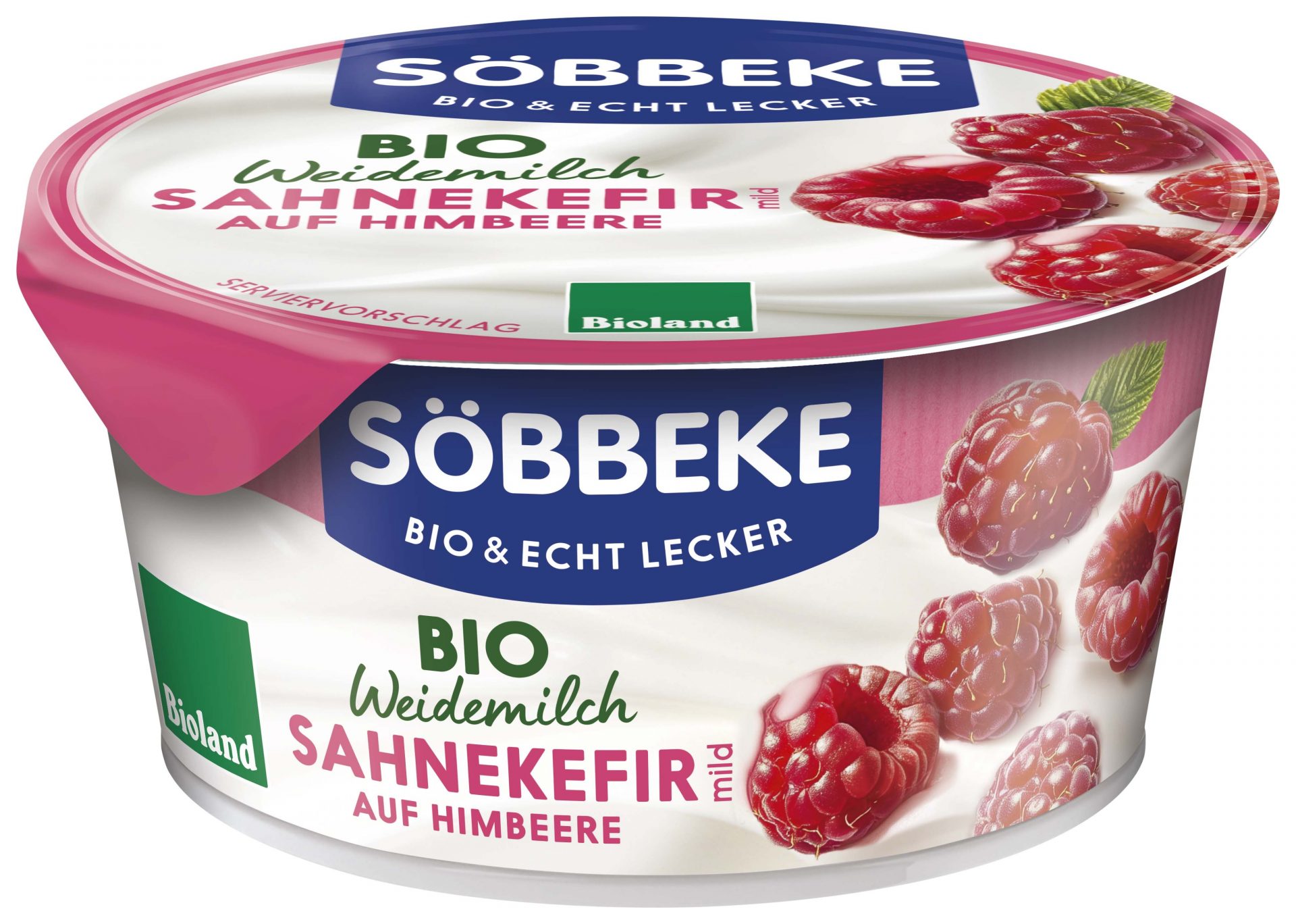 Sahne Kefir auf Himbeere