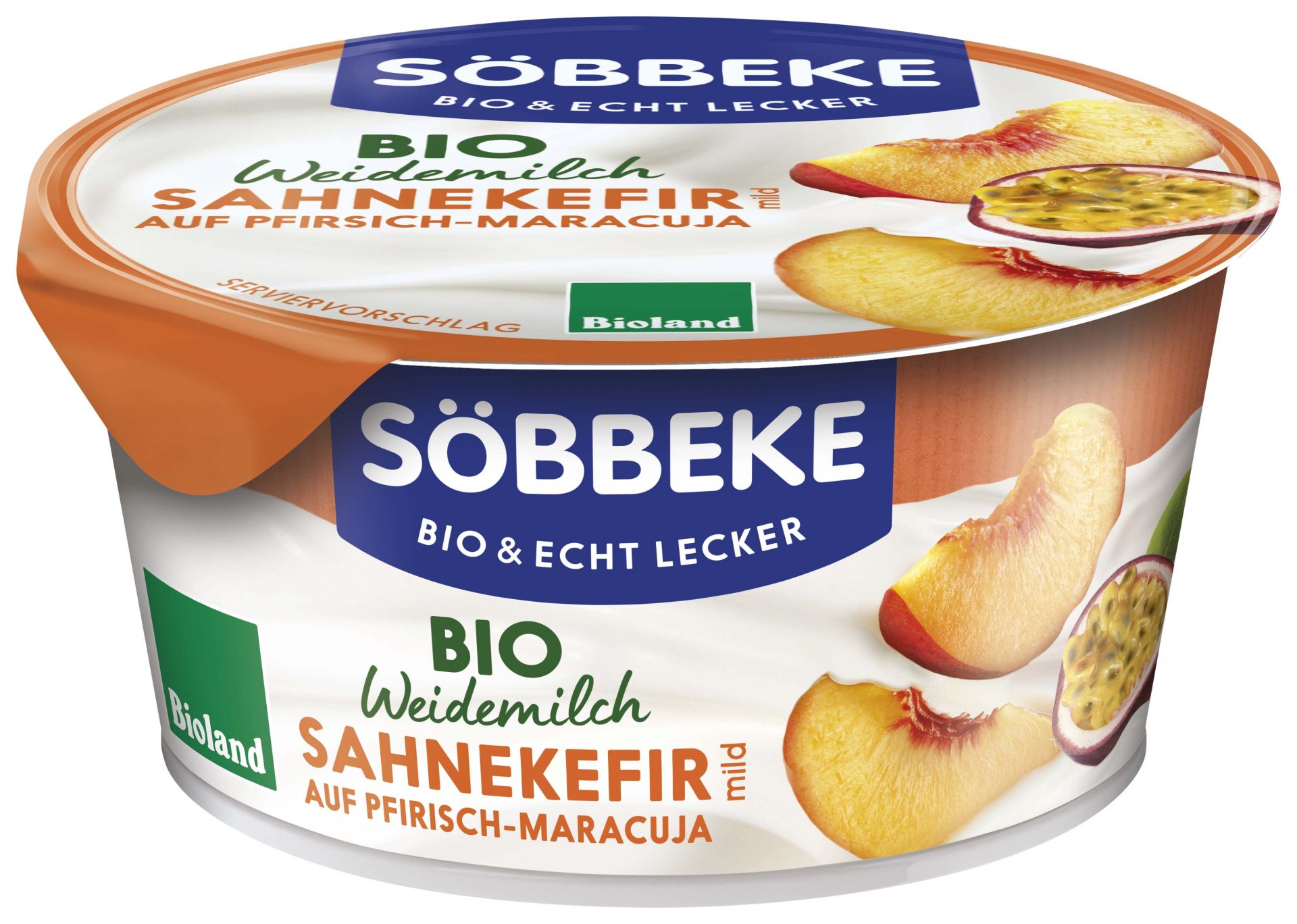 Sahne Kefir auf Pfirsich Maracuja