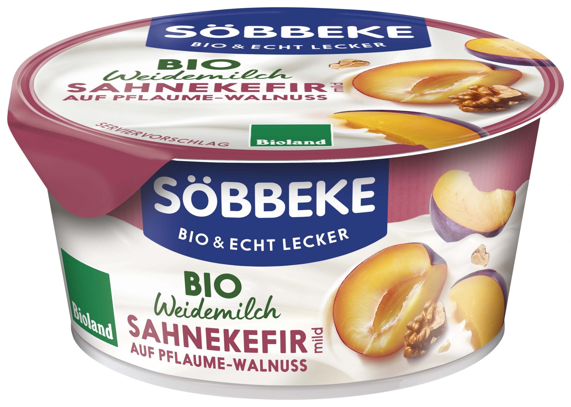 Sahne Kefir auf Pflaume Walnuss Weidemilch