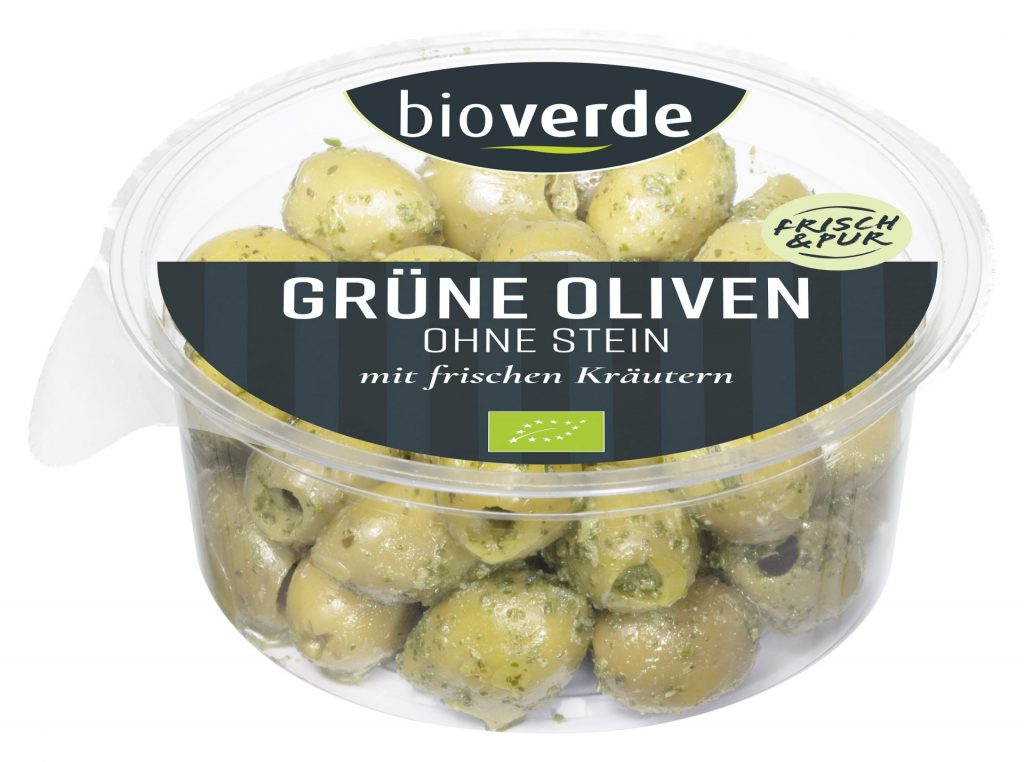 Grüne Oliven, ohne Stein, gekräutert