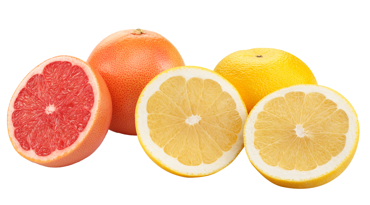 Grapefruit rot und weiss