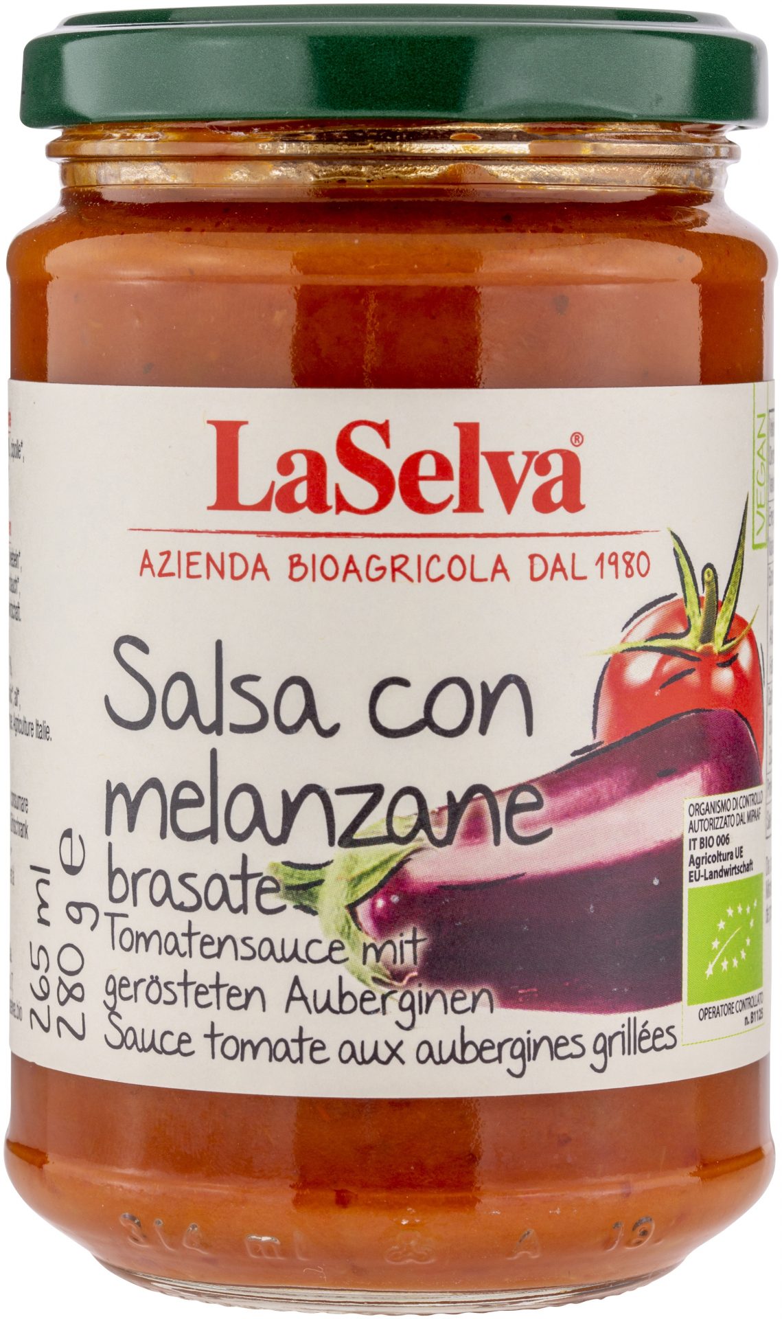 Salsa con melanzane mit gerösteten Auberginen
