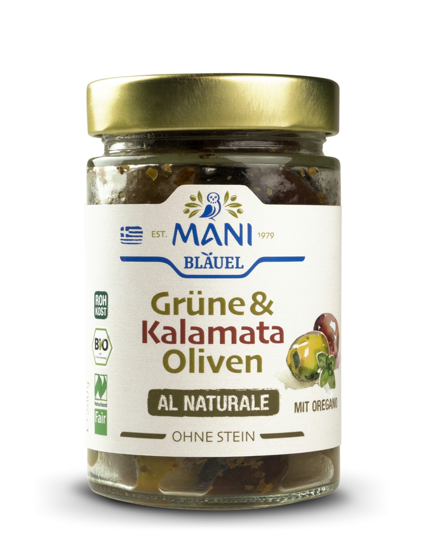 Grüne & Kalamata Oliven al naturale, entkernt