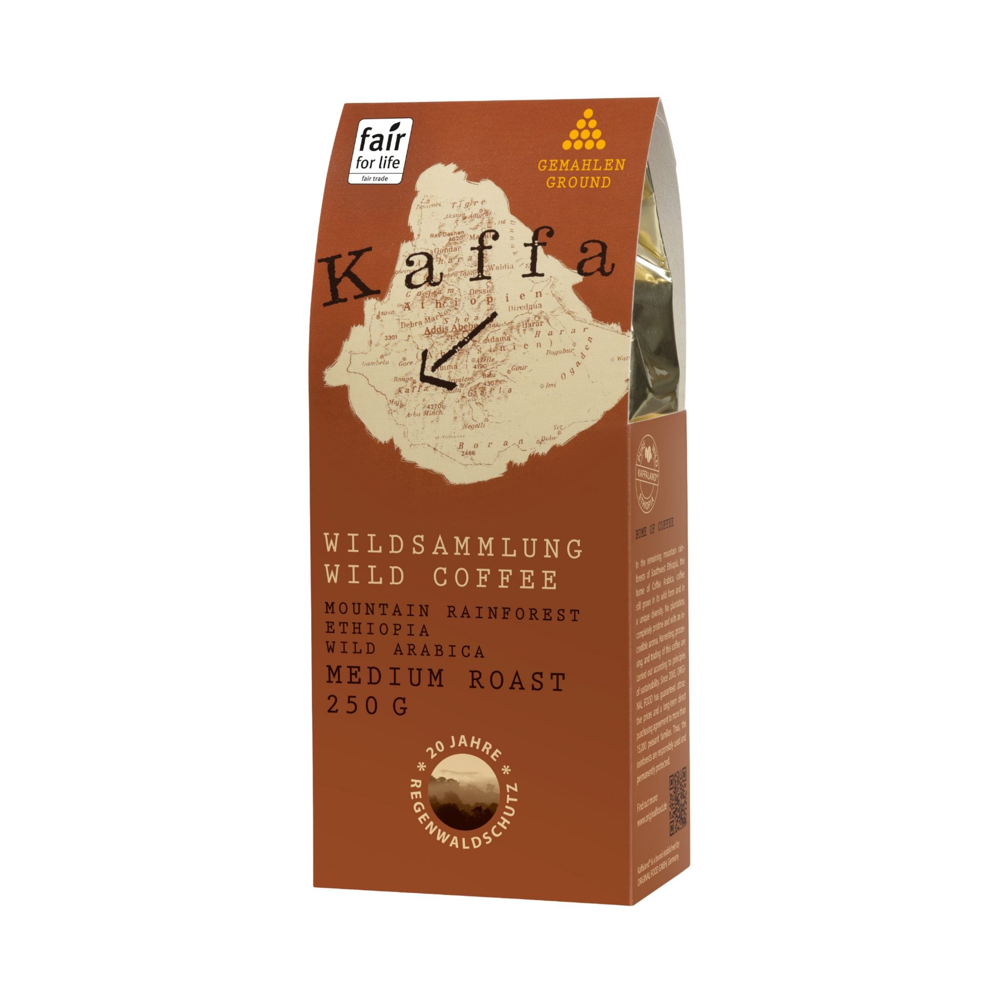 Kaffa Wildkaffee medium, gemahlen