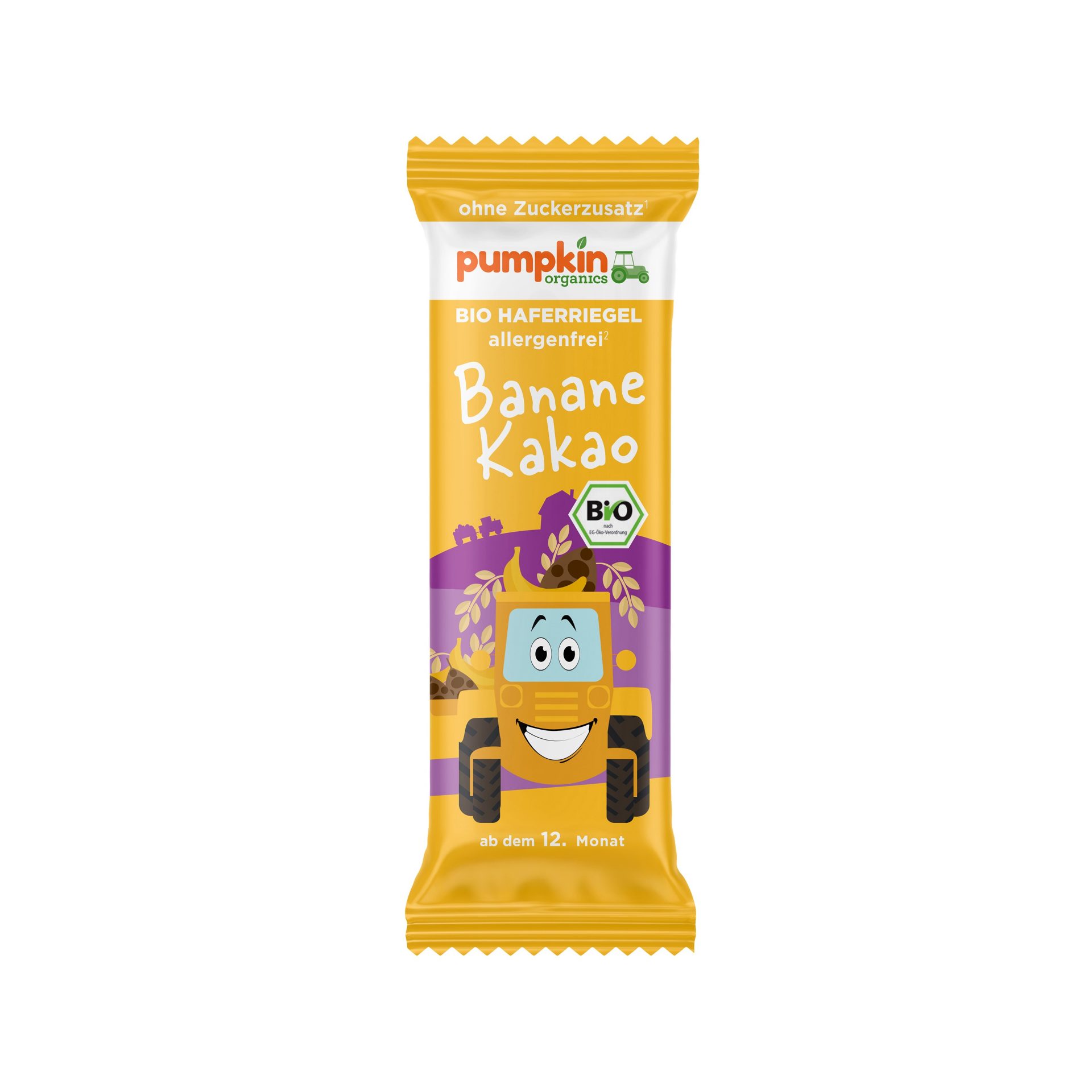 Bio-Riegel Hafer, Banane und Kakao
