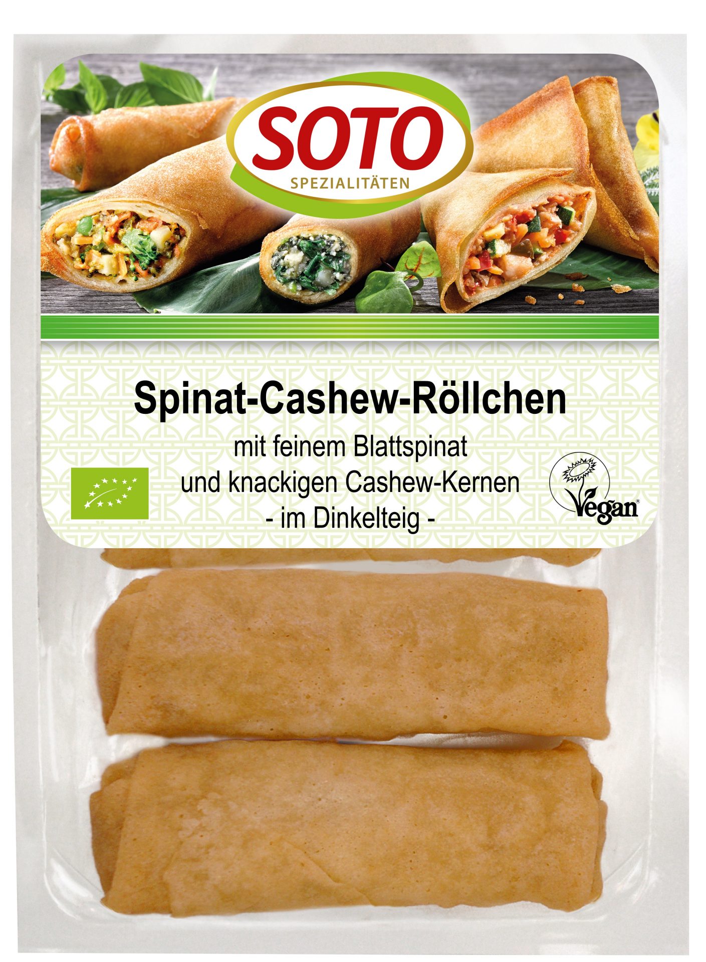Spinat-Cashew-Röllchen